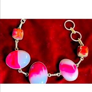 🌸🌸💞Vintage sterling and agate bracelet